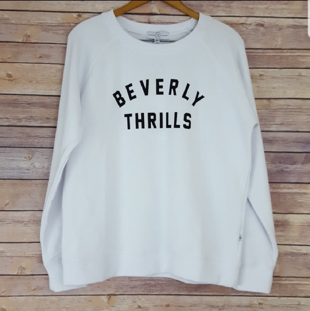 NWT Beverly Thrills White Sweatshirt One Si